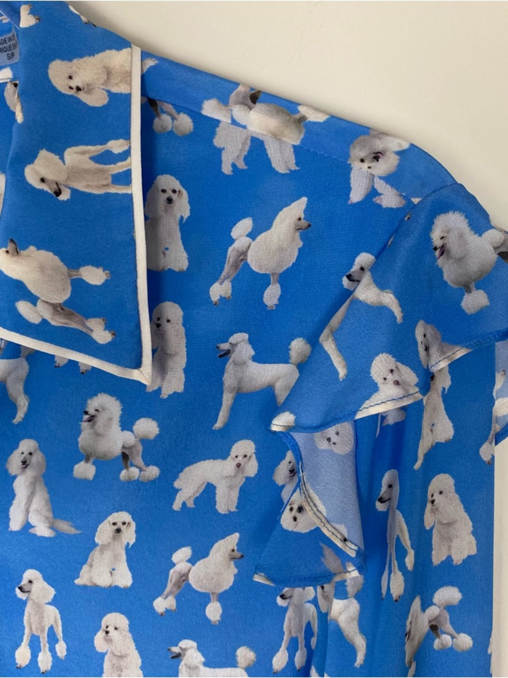 Alice + Olivia "Zimmer" Poodles ruffle blouse S - Picture 6 of 16